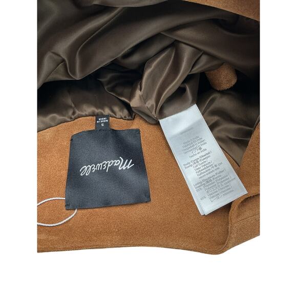 Madewell Brown Calfskin Crop Cardigan Jacket Size S - Picture 4 of 4